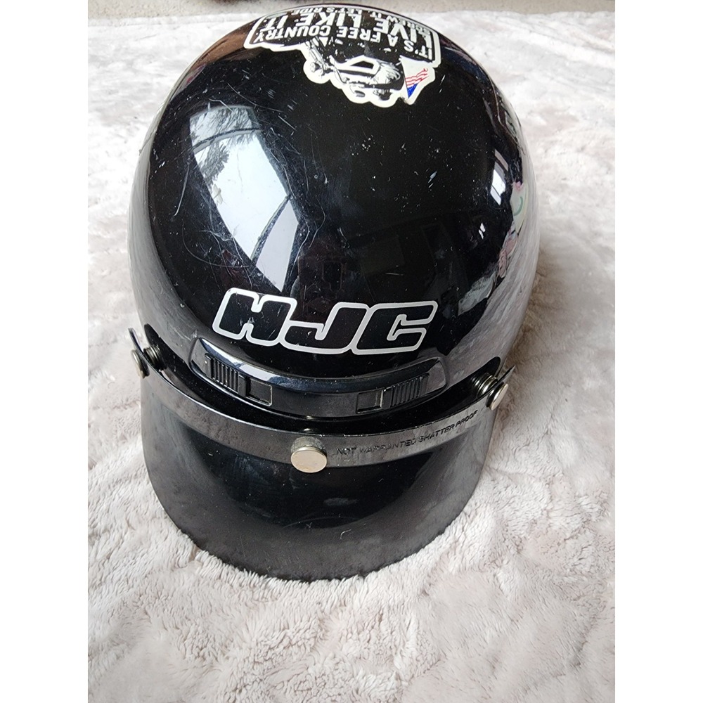 HJC CS-2M Open Face Motorcycle Helmet Black XS DOT Approved